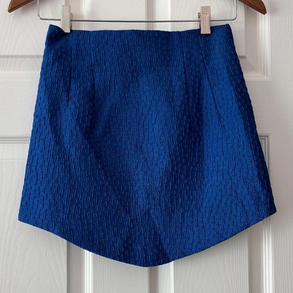 Zara Satin Effect Mini Skirt - Blue Size S/M - Picture 3 of 6